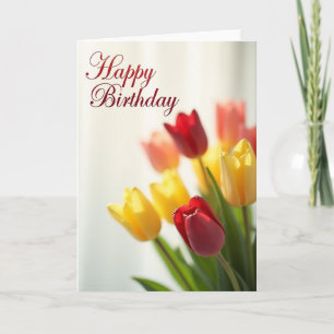 Cartão de Aniversário Vibrante de Primavera