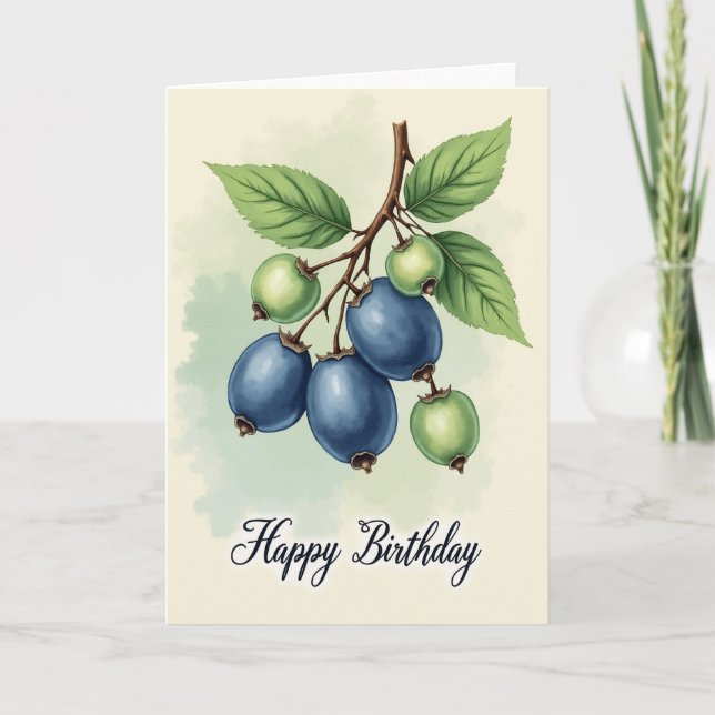 Cartão de Aniversário Vibrantes Frutas (Frente)