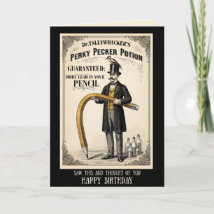 Cartão de Aniversário Victoriano Divertido