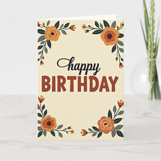 Cartão de Aniversário Vintage (Frente)