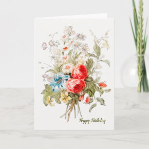 Cartão de Aniversário Vintage Bouquet (Foto Opcion
