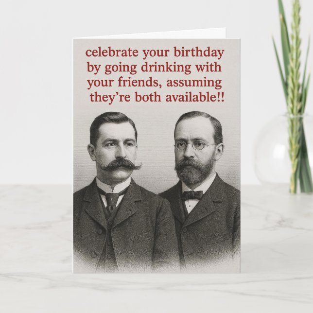 Cartão de aniversário vintage engraçado (Frente)