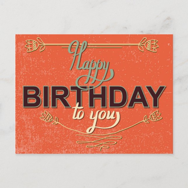 Cartão de Aniversário Vintage nº 6 (Frente)