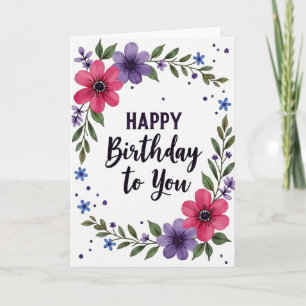 Cartão de Aniversário Violet Birthday Bloom