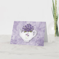 Cartão de Aniversário Violet Teapot