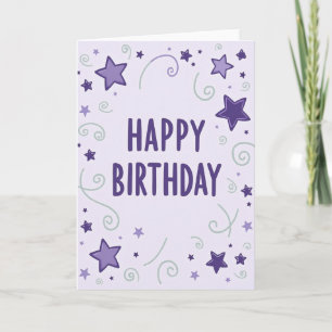 Cartão de Aniversário Violeta Celestial