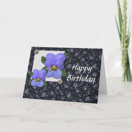 Cartão de aniversário violeta (Impressão grande)