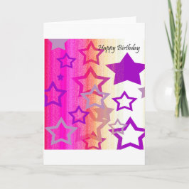 Cartão de aniversário - você é uma estrela! (Rosa,