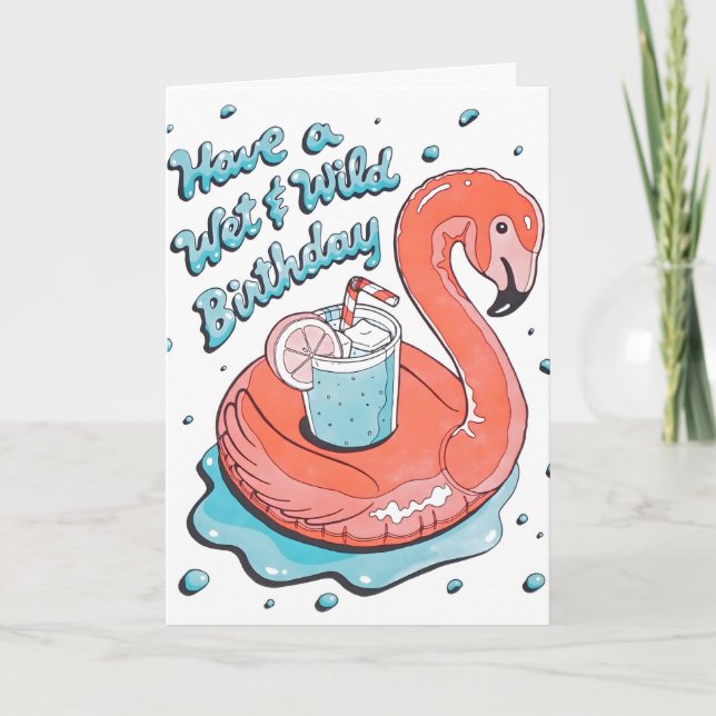 Cartão de Aniversário Wet & Wild com Letterpress (Frente)