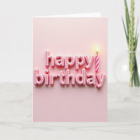 Cartão de Aniversário Xadrez Rosa