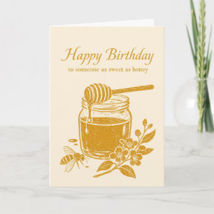 Cartão de Aniversário Xilogravura Pote de Mel Apic