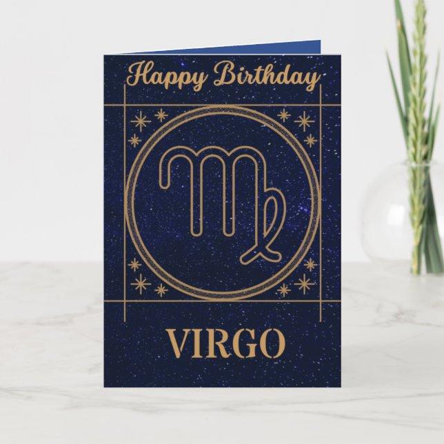 Cartão de Aniversário Zodiac (Virgem) (Frente)