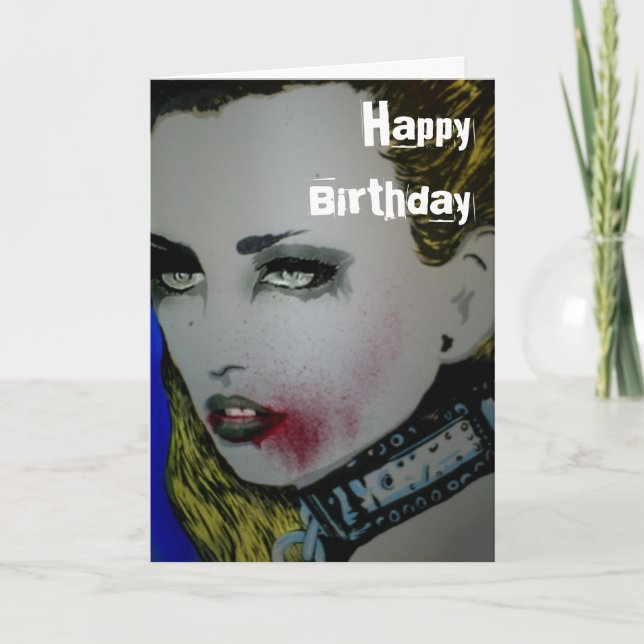 Cartão de Aniversário Zombie 'Pet Playtime' (Frente)