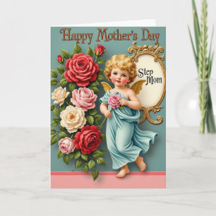 Cartão de Anjo do Dia das Mães Rosa