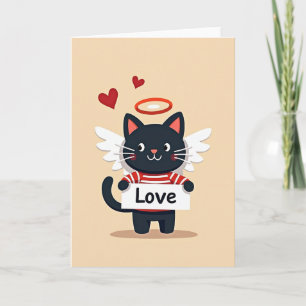 Cartão de Anjo do Gato Amoroso