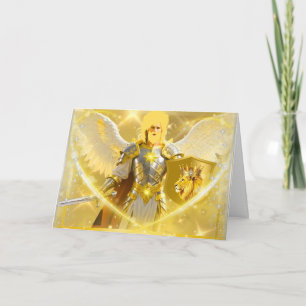 Cartão de Anjo Guerreiro Poderoso