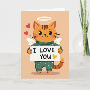 Cartão de Anjo Kitty Eu Te Amo