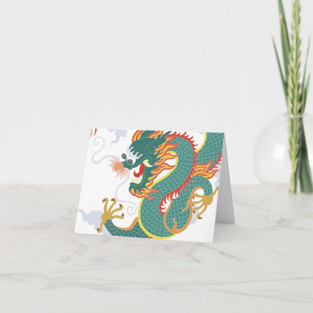 Cartão de Ano Novo 2024 do Dragão Chinês (Frente)