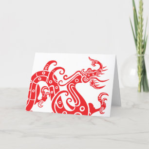 Cartão de Ano Novo chinês do Dragão 2024