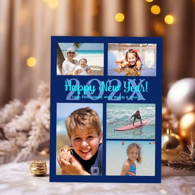 Cartão de Ano Novo da família de várias fotos (Criador carregado)