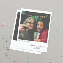 Cartão de Ano Novo de Fotografia Instantânea Nostá