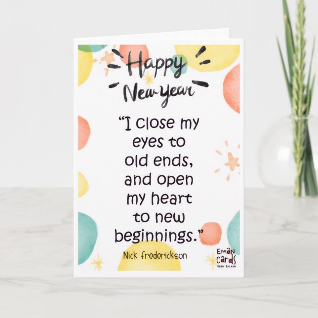 Cartão de Ano Novo Feliz (Frente)