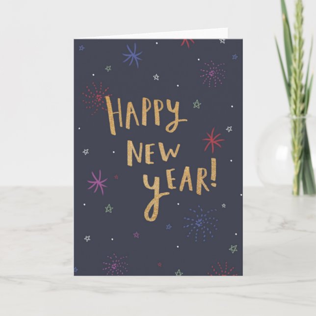 Cartão de Ano Novo Feliz (Frente)