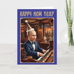 Cartão de Ano Novo Feliz de Vladimir Putin Russo