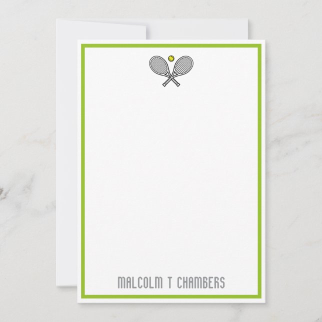 Cartão de anotação de nome personalizado do Tênis  (Frente)