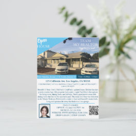 Cartão de Anúncio da Casa Aberta do Realtor