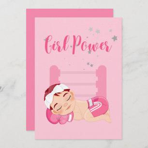 Cartão de anúncio de bebê de energia para meninas