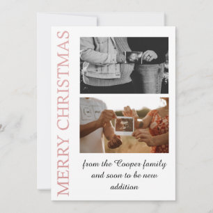 Cartão de anúncio de bebê em rosa ouro