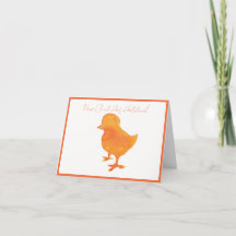 Cartão de Anúncio de Bebê Frango Dobrado