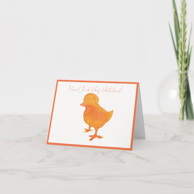 Cartão de Anúncio de Bebê Frango Dobrado (Frente)