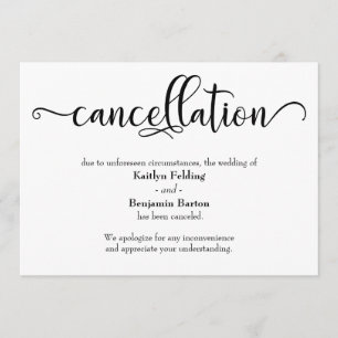 Cartão de Anúncio de Cancelamento de Casamento de 