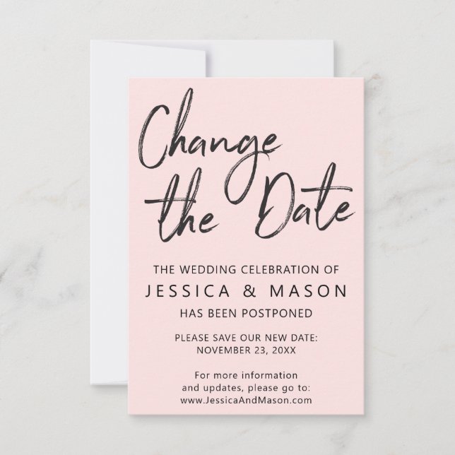 Cartão de Anúncio de Casamento Adiado (Frente)