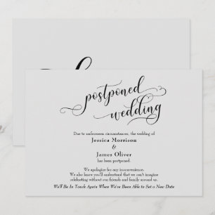 Cartão de Anúncio de Casamento Adiado, Elegante, C