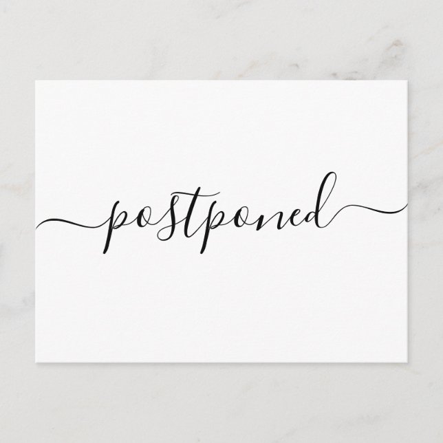 Cartão de Anúncio de Casamento Adiado Moderno (Frente)