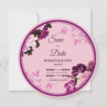 Cartão de Anúncio de Casamento com Anel Floral Rox