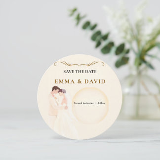 Cartão de Anúncio de Casamento de Casal Minimalist