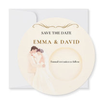 Cartão de Anúncio de Casamento de Casal Minimalist