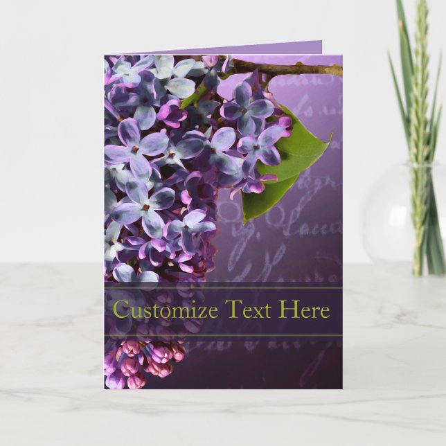 Cartão de Anúncio de Casamento e Evento Lilás (Frente)