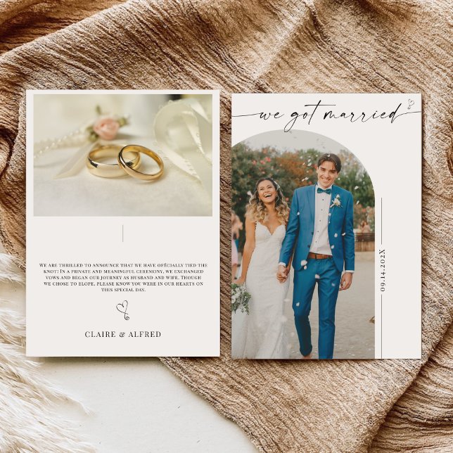 Cartão de Anúncio de Casamento Elegante 'Nós Casam (Criador carregado)