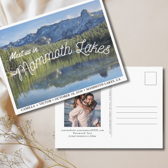 Cartão de Anúncio de Casamento em Mammoth Lakes (Mammoth Lakes Wedding Save the Date Postcard
)