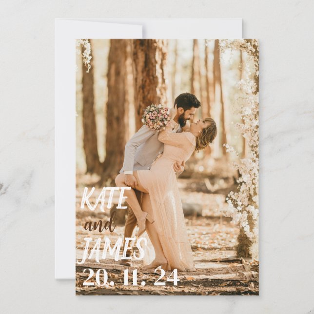 Cartão de Anúncio de Casamento Personalizado (Frente)
