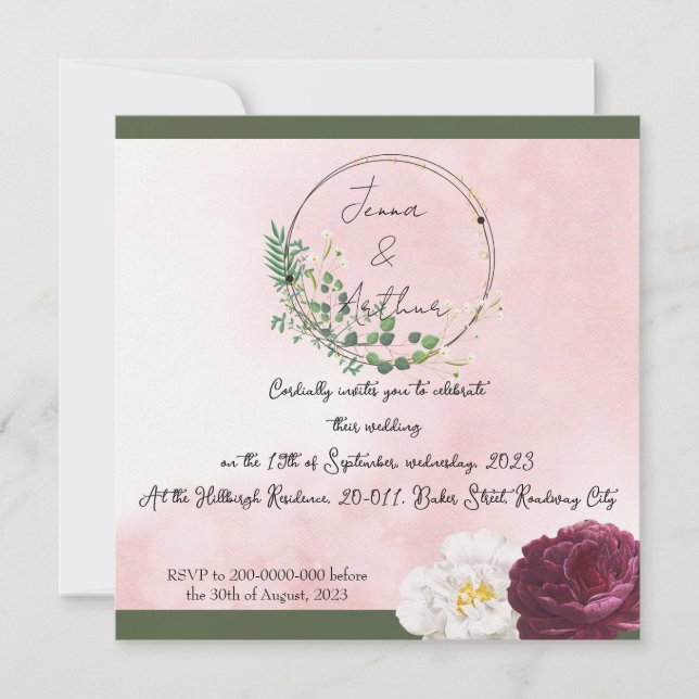Cartão de Anúncio de Casamento Personalizado (Frente)