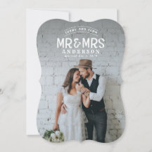 Cartão de anúncio de casamento rústico de agradeci