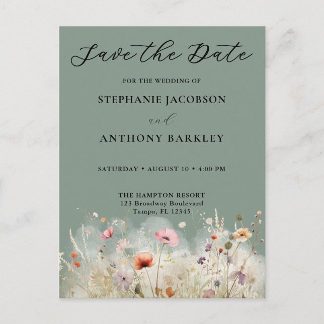 Cartão de Anúncio de Casamento Salve a Data (Frente)
