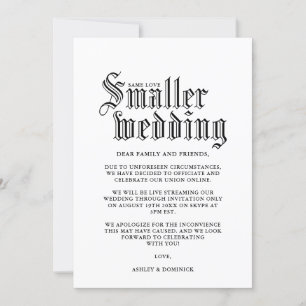 Cartão de Anúncio de Casamento Simples em Gótico P