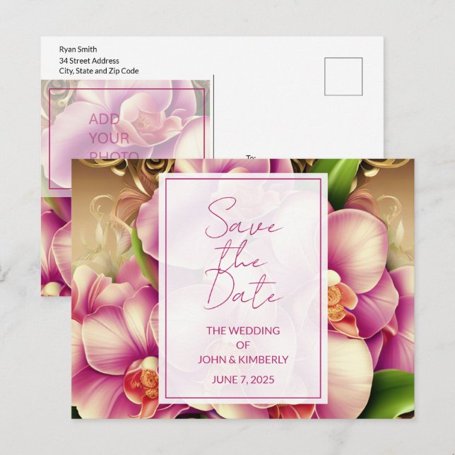 Cartão de Anúncio de Código QR de Foto de Casament (Frente/Verso)